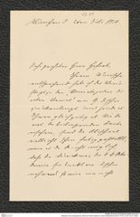 Nachlass Franz Steindachner, Brief von Heinrich Balss an Franz Steindachner (02.07.1910), Inv.Nr. 22.01, Seite 1